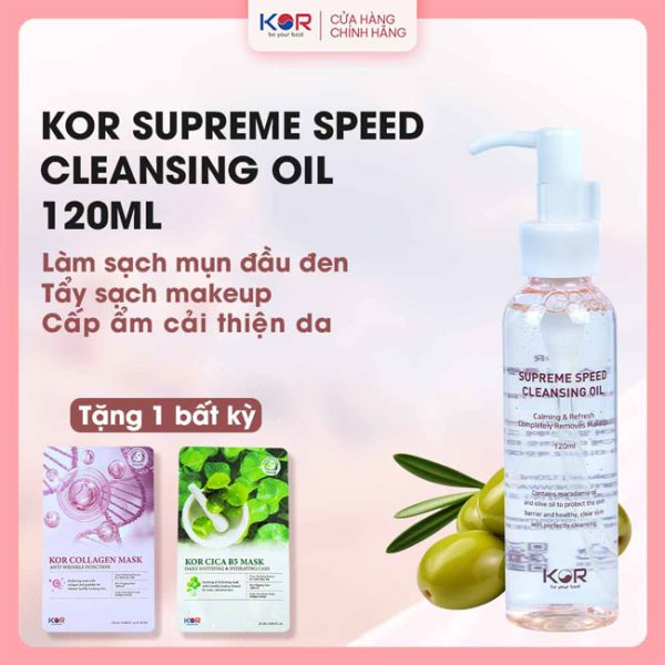 Dầu tẩy trang chiết xuất thiên nhiên KOR Supreme Speed Cleansing Oil Hàn Quốc 120ml