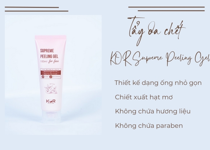 Review tẩy da chết KOR làm nhỏ lỗ chân lông hương mơ dịu nhẹ