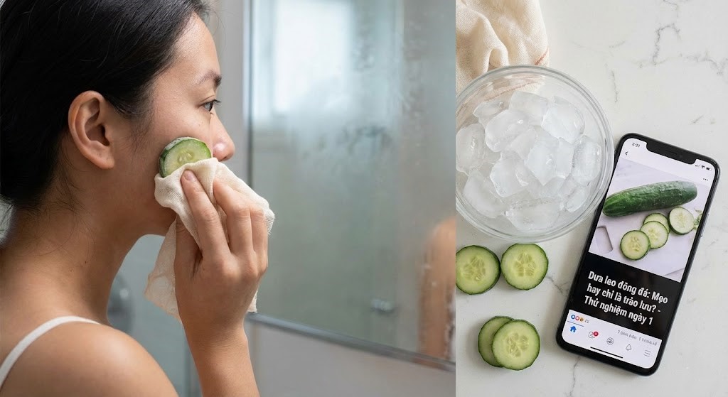 Giải mã: Đá viên dưa leo từ dưa leo đông đá – mẹo làm đẹp hay chỉ là trào lưu ?