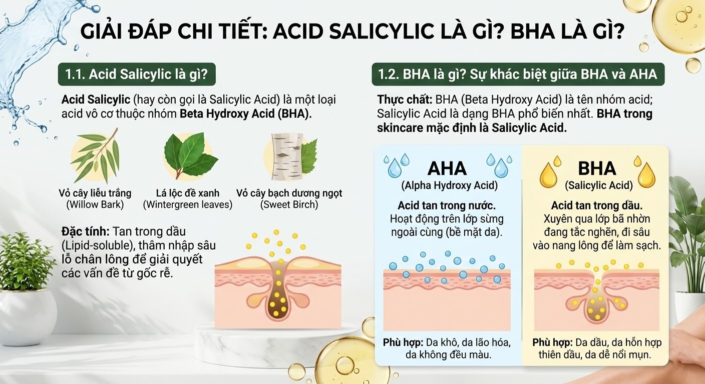 Acid Salicylic là gì ? Công dụng và Những lưu ý khi sử dụng