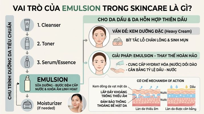 Vai trò của Emulsion trong skincare