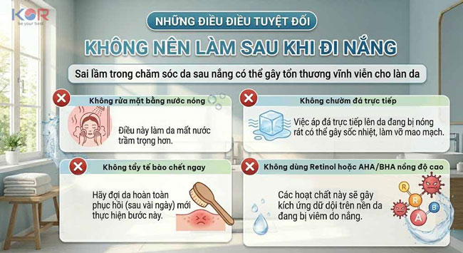 Những điều tuyệt đối không nên làm sau khi đi nắng