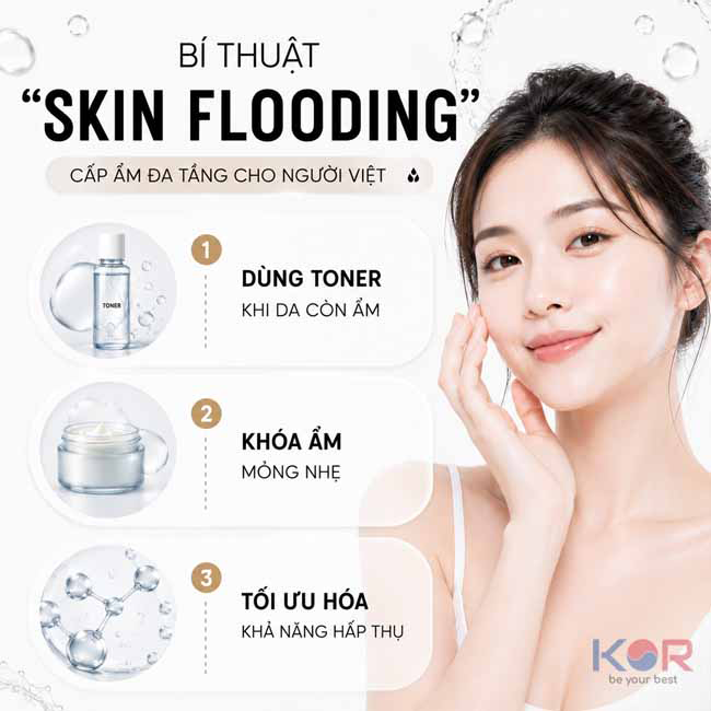 Bí thuật "Skin Flooding" - Cấp ẩm đa tầng cho người Việt