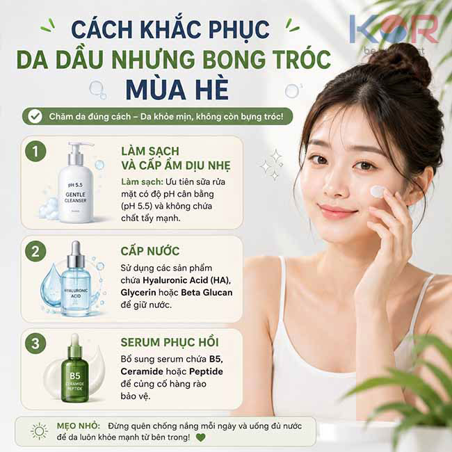 Cách khắc phục tình trạng da dầu nhưng bong tróc mùa hè