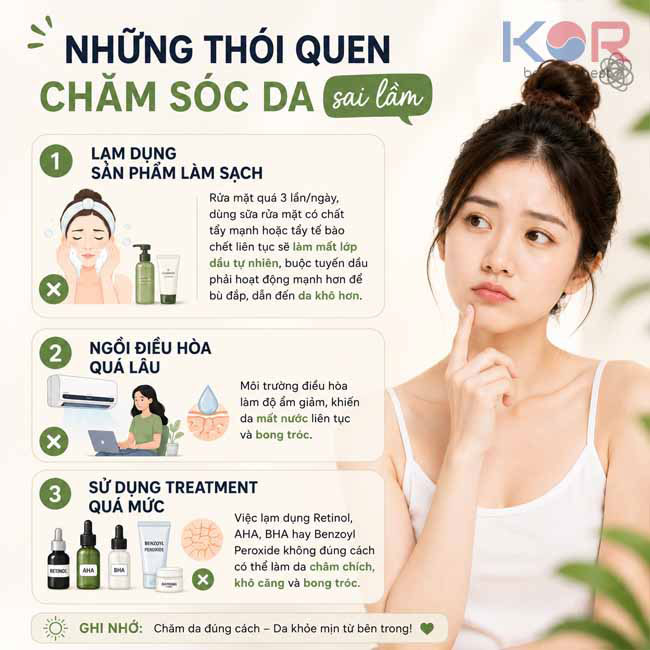 Những thói quen chăm sóc da sai lầm