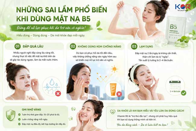 Những sai lầm phổ biến khi dùng mặt nạ B5