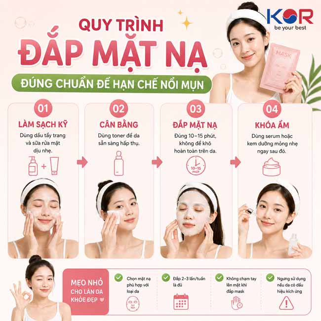 Quy trình đắp mặt nạ đúng chuẩn để hạn chế nổi mụn