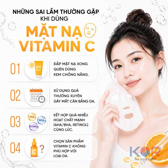 Những sai lầm thường gặp khi dùng mặt nạ vitamin C