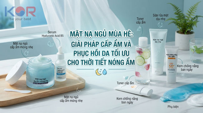 Mặt nạ ngủ mùa hè: Giải pháp cấp ẩm và phục hồi da tối ưu cho thời tiết nóng ẩm