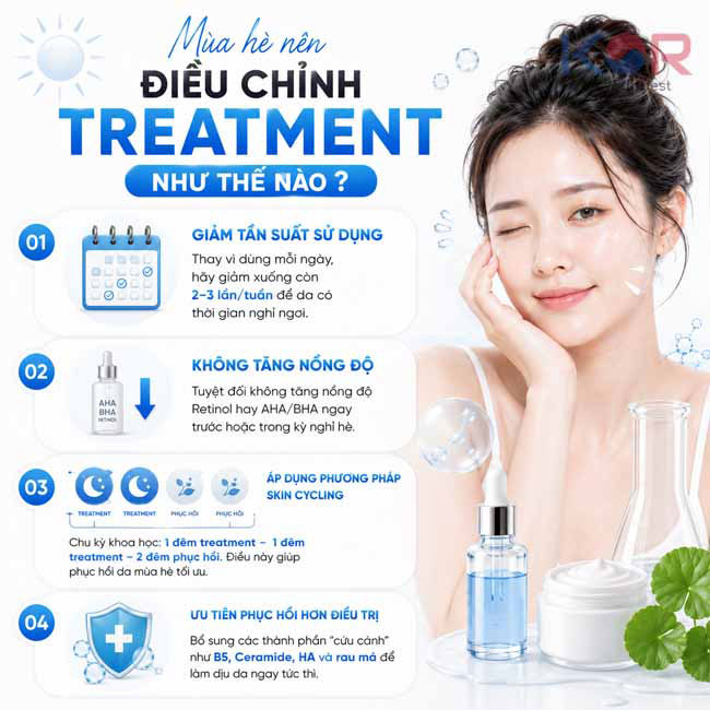 Mùa hè nên điều chỉnh treatment như thế nào ?