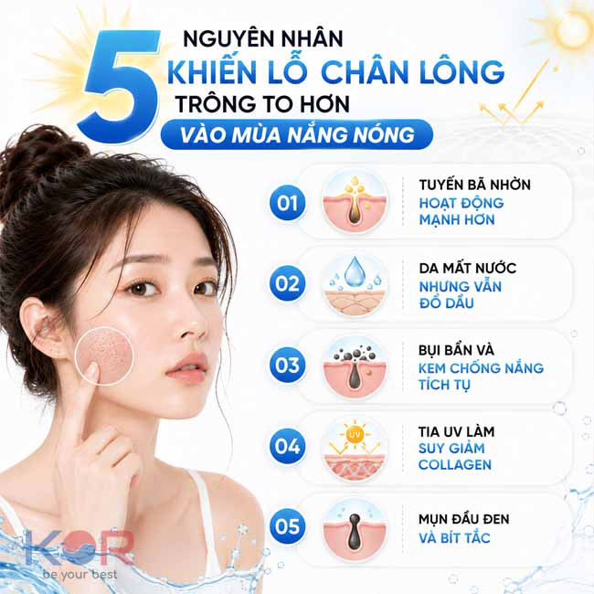 5 nguyên nhân khiến lỗ chân lông trông to hơn vào mùa nắng nóng