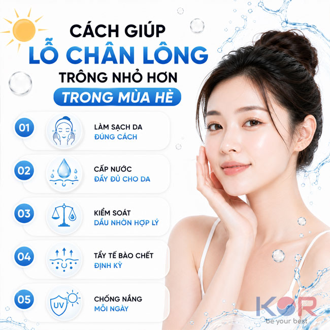 Cách giúp lỗ chân lông trông nhỏ hơn trong mùa hè