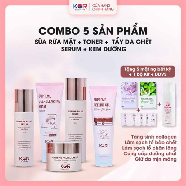 Bộ Phục Hồi & Trẻ Hóa (  Sữa rửa mặt + Toner + Tẩy da chết + Serum + Kem dưỡng )