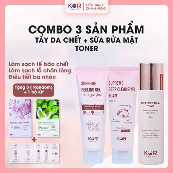 Bộ Thanh Lọc Làn Da ( Tẩy da chết + Sữa rửa mặt + Toner )