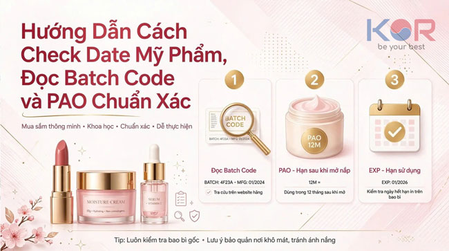 Hướng Dẫn Cách Check Date Mỹ Phẩm, Đọc Batch Code và PAO Chuẩn Xác