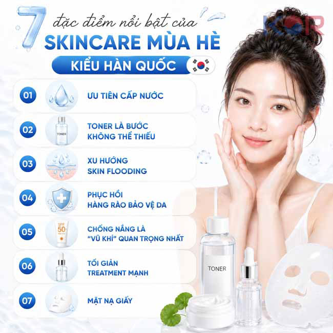 7 đặc điểm nổi bật của skincare mùa hè kiểu Hàn Quốc