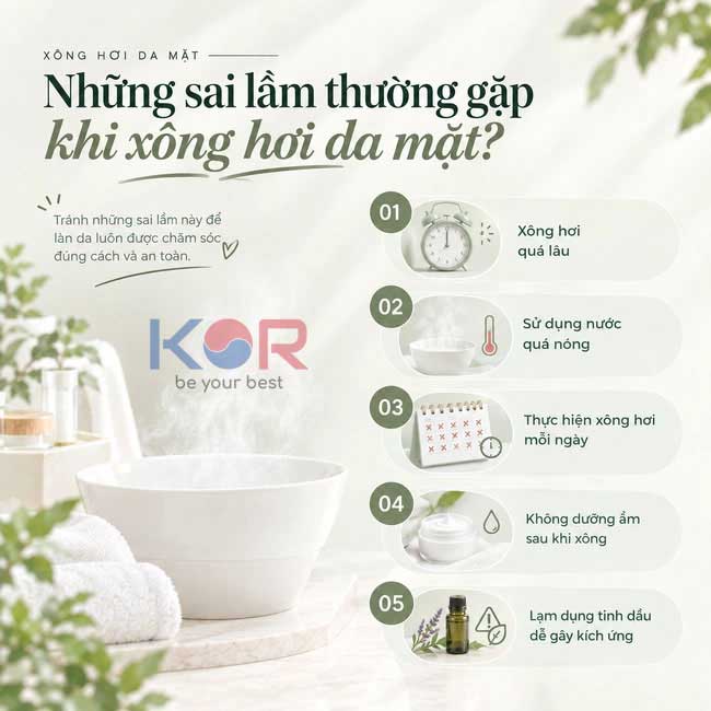 Những sai lầm thường gặp khi xông hơi da mặt